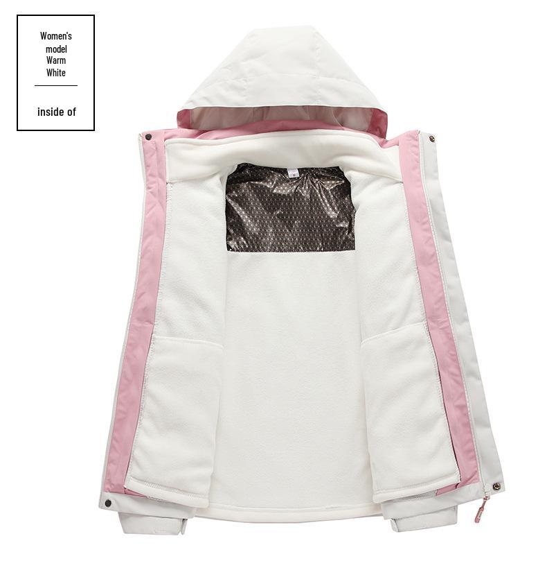 Unisex Windproof & Waterproof 3-in-1 Jacket with Detachable Fleece Liner for Mountaineering