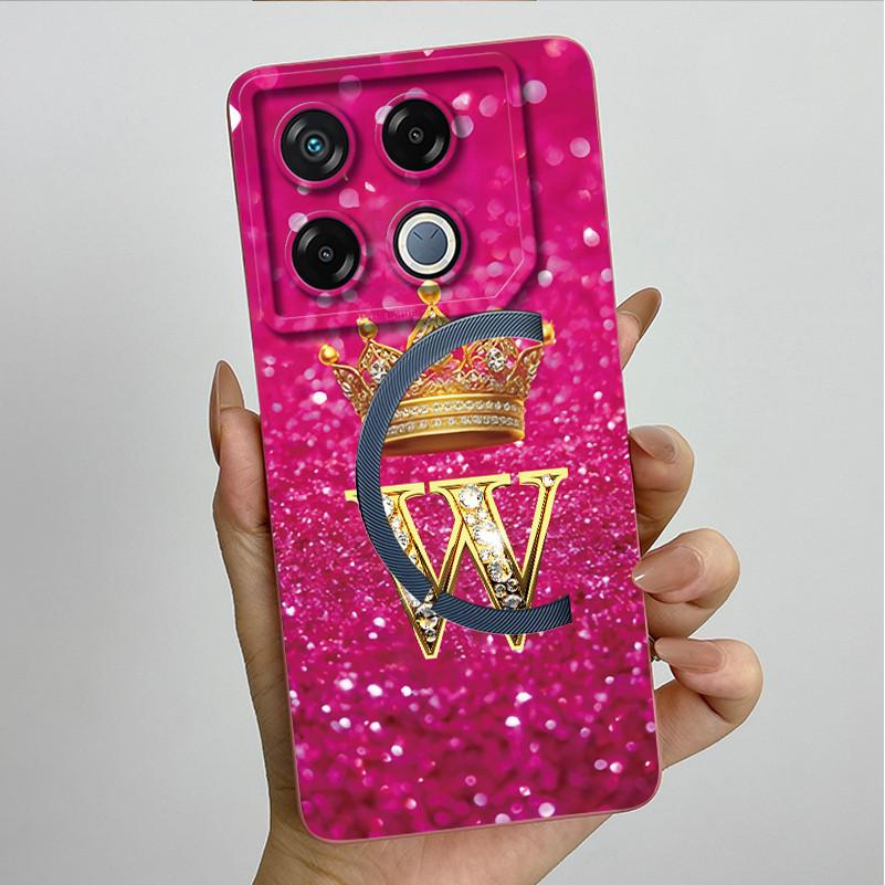 For Infinix GT 20 Pro Case Luxury Crown Letter Soft Silicone Back Cover For Infinix GT20 Pro GT20Pro Coque Infinix X6871 Fundas