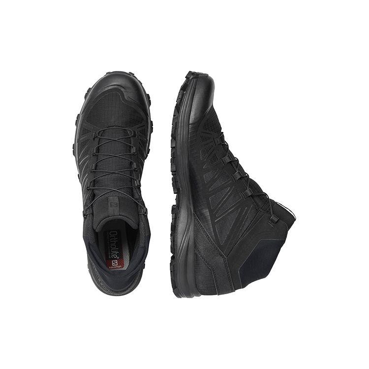 SALOMON Fabric Durable Mid Hiking Shoes Men Hiking Shoes Black 394724