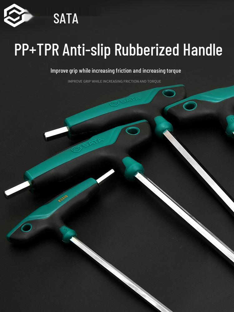 SATA T-Handle Hex Key Set: 2-10mm Inner 6-Point Screwdriver Tools