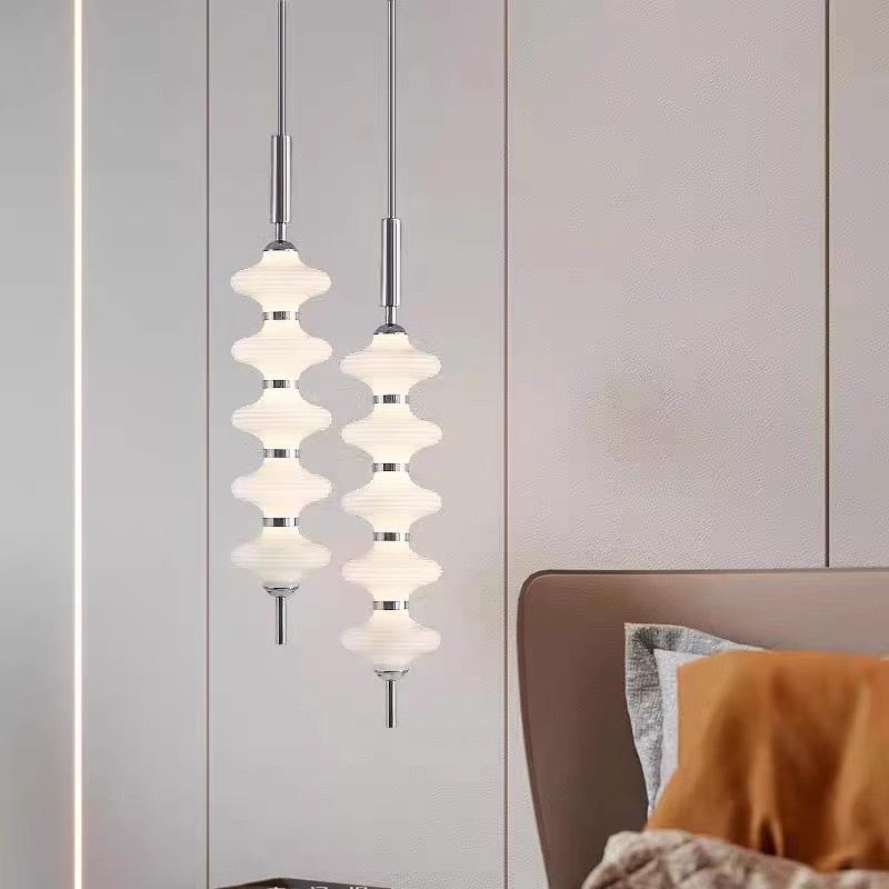 Nordic Cream Glass Chandelier for Bedroom, Living Room, and Hall