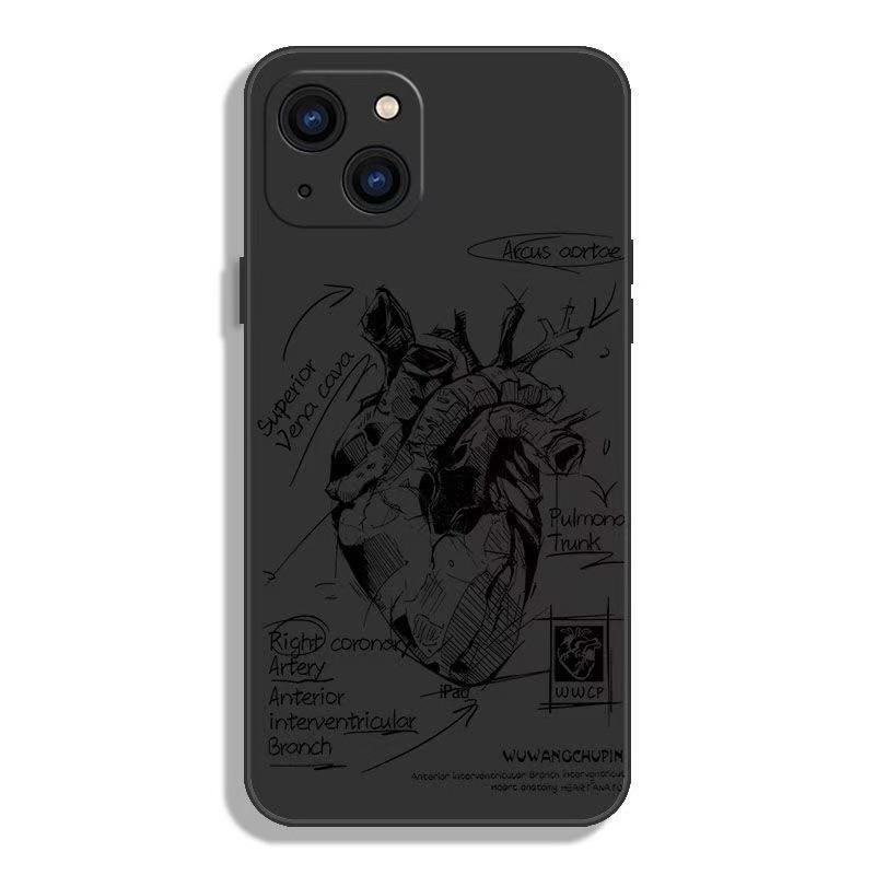 European and American Style Is Suitable for Iphone17promax Mobile Phone Case Personality 11 Apple 15 Anti-drop 14 Pro Heart 13/16