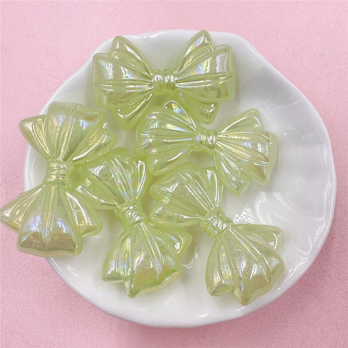 

Высококачественная цепочка для мобильного телефона, брелок для браслета, аксессуары, акриловые ручная работа, сделай сам, красочные 5 шт., изысканные бусины-бабочки 23,2*35,5 мм зелёный