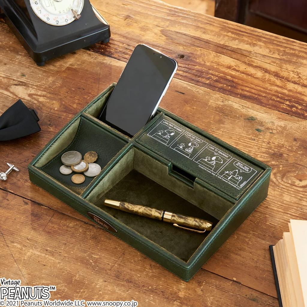 Chaya Sangyo Snoopy x x Bolsa de Viagem, Verde, 151-240540GR, "PEANUTS," L26.5 P17.5 A5.5cm