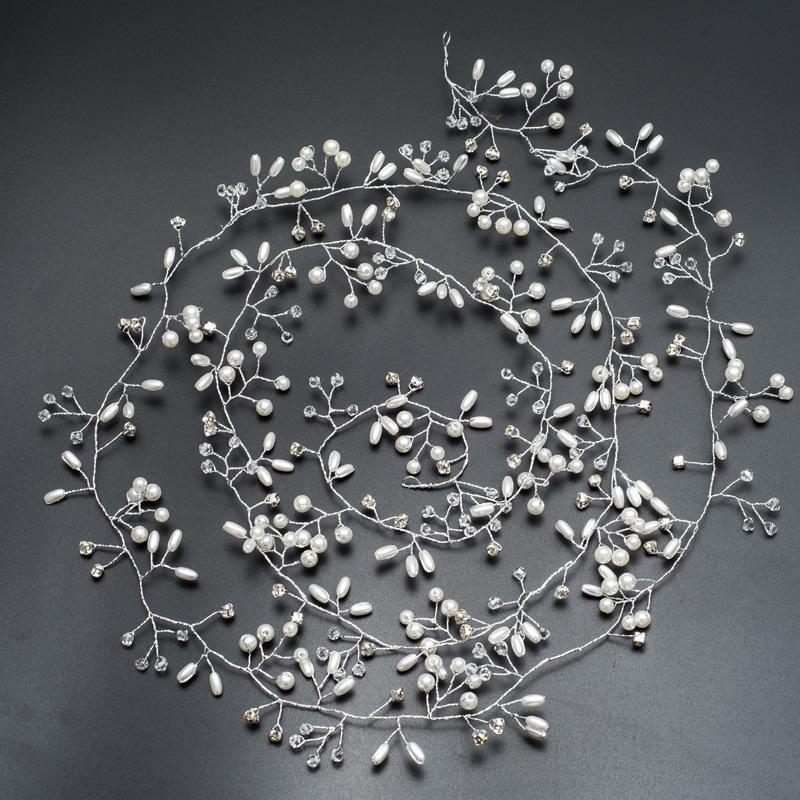 

Wedding Hair Accessories Crystal Pearl Headband tiara Flower Headpiece Hair Vine Women Hair Jewelry Bridal Hairs Accessories