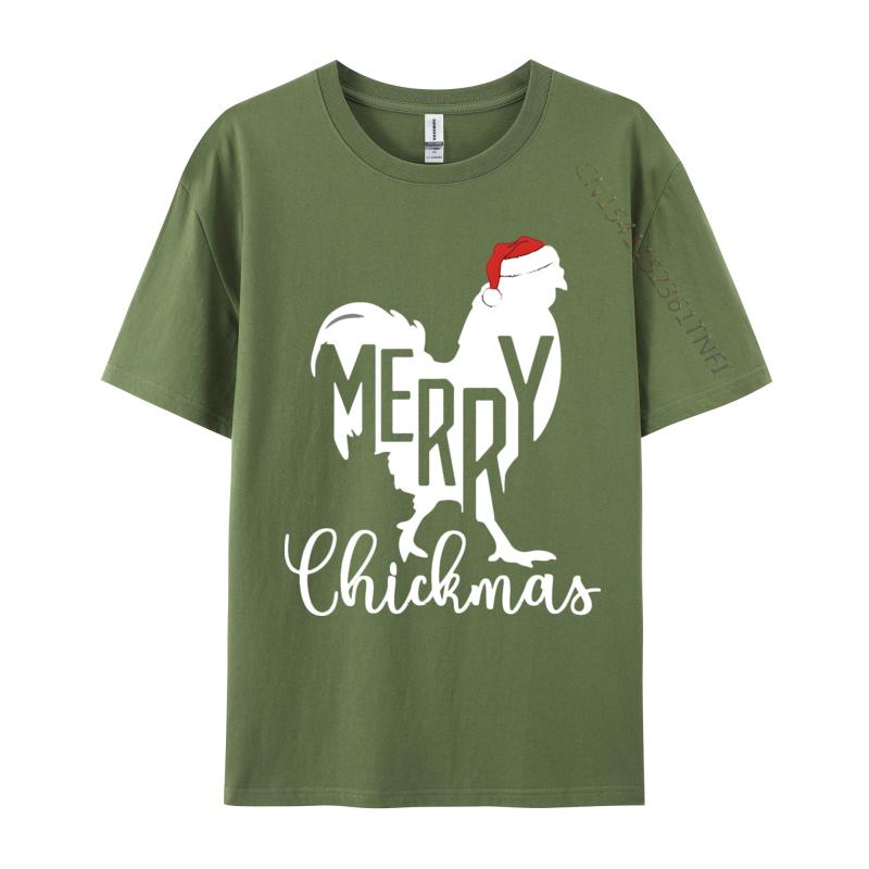 Frohe Chickmas Vintage T-Shirt Weiße Baumwolle Oberteile Hemd Gruppe Neuestes Preppy Stil T-Shirt Marke T-Shirt
