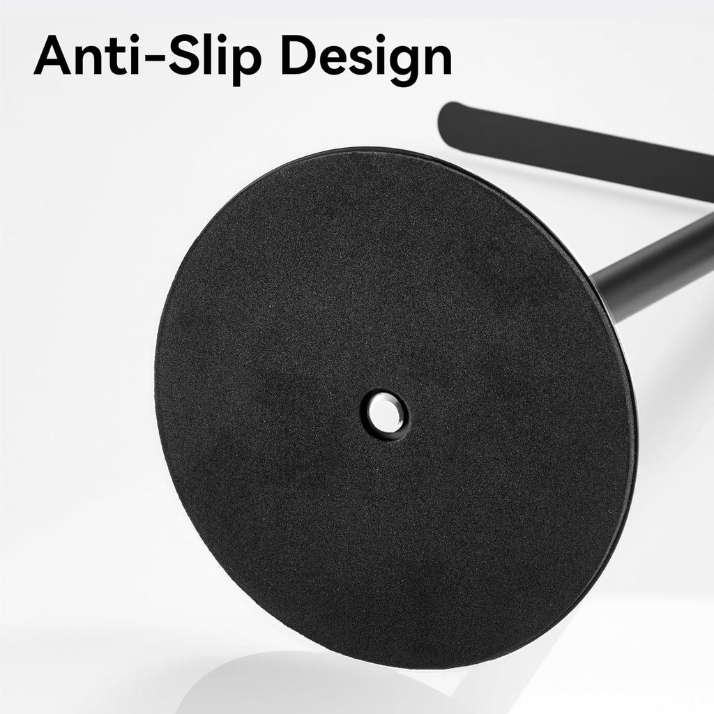 Black Hand Towel Holder Stand – Countertop T-Shaped Stainless Steel Towel Rack with Non-Slip Base for Vanity and Kitchen