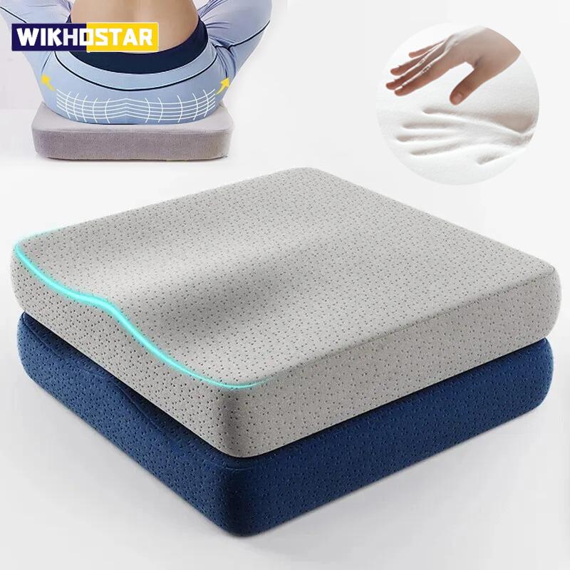 Эргономичная подушка для офиса с эффектом памяти подушка против геморроя подушка для стула подушка для копчика подушка для сиденья автомобиля в офисе 40x40x55cm серый 4768₽