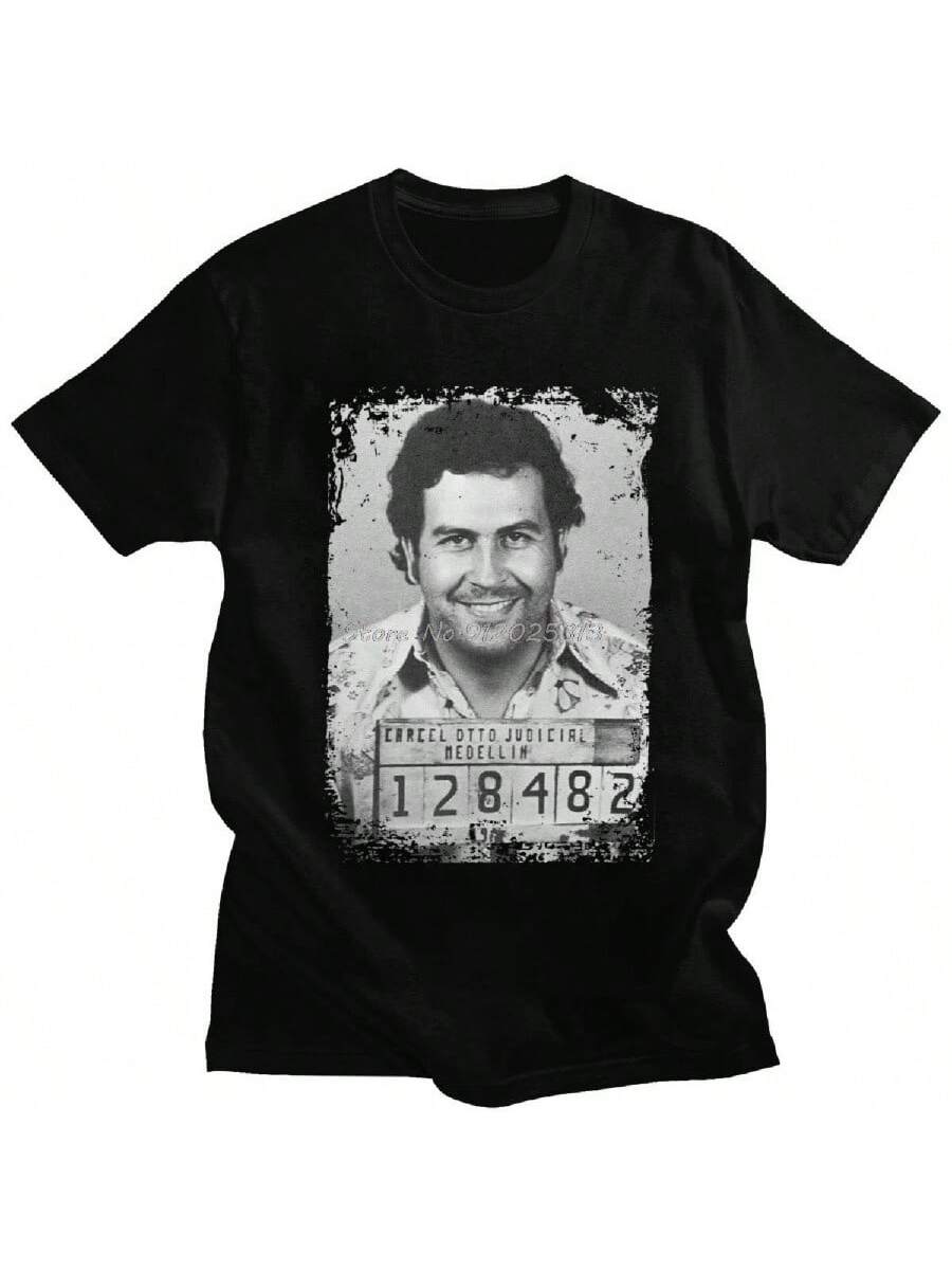 

Camiseta vintage de Pablos Escobars para hombres, de algodón suave, camiseta casual de manga corta, parte superior de Narcos, ajuste delgado, XXXXXL
