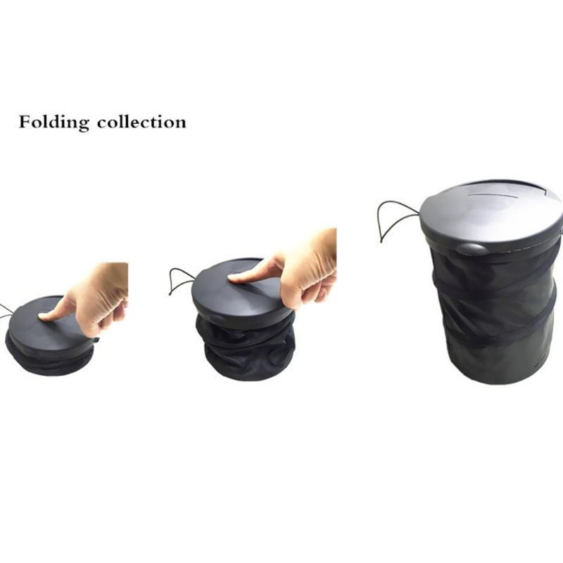 Spillproof Swing Lid Car Waste Bin Collapsible Design Sturdy Travel Waste Bin Spillproof for Vehicle Interior Storage