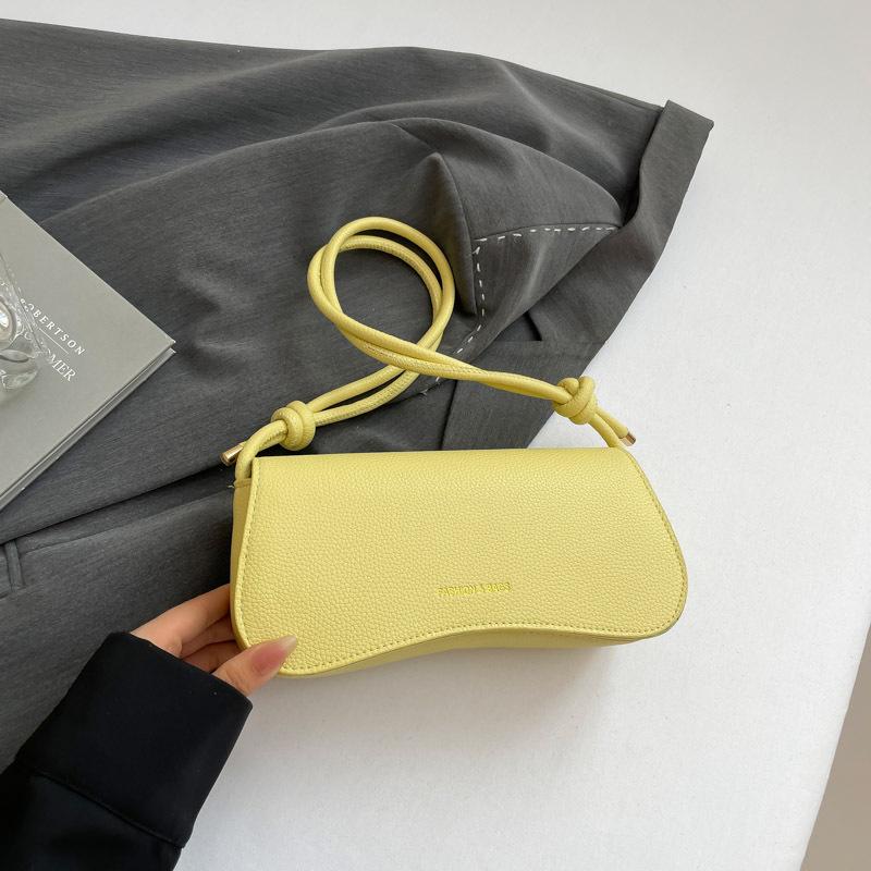 New solid color shoulder armpit bag retro fashion small square bag simple high-end versatile messenger bag women