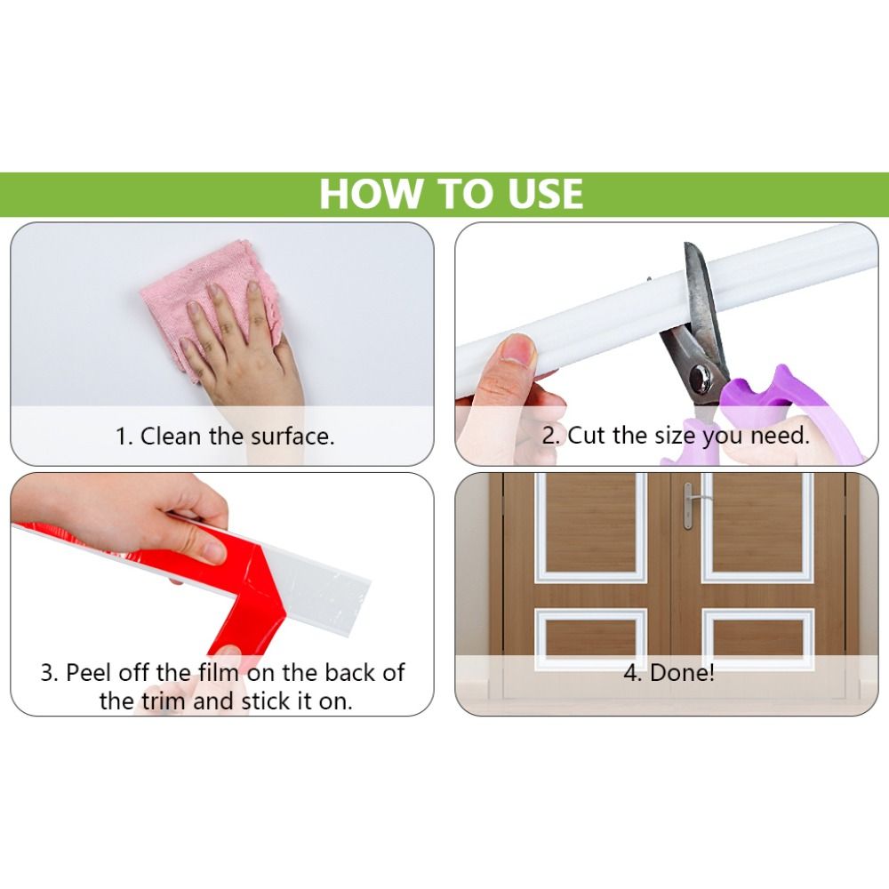 Self-Adhesive Chair Rail Panel Molding TPE Wall Protector NEW Wall Decoration Molding Trim  Mirror