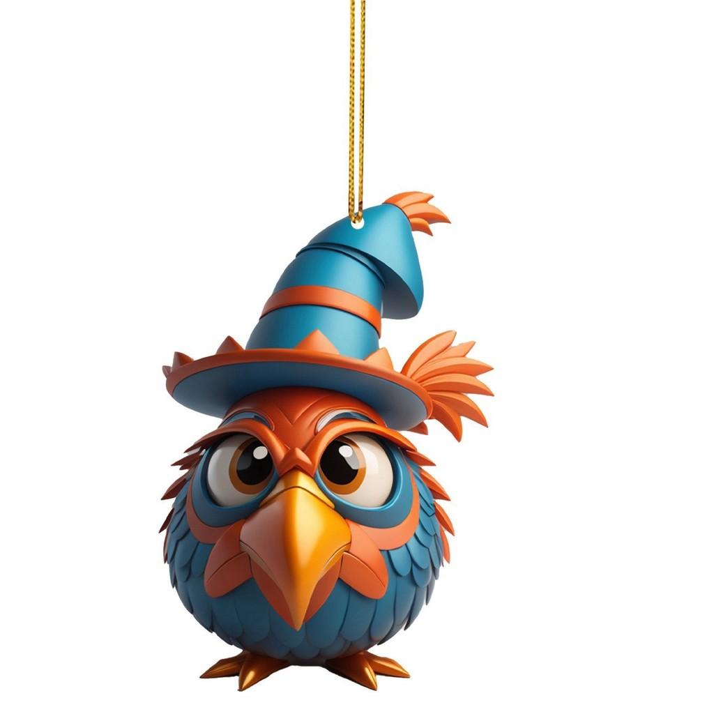 Turkey Cartoon Adorable Acrylic Car Ornament For Joyful Holiday Decor Tree
