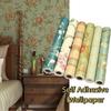 Non-woven Fabric Flower and Bird Wall Paper Waterproof Eco Friendly Self Adhesive Wallpaper Decorative Aluminum Foil Bottom
