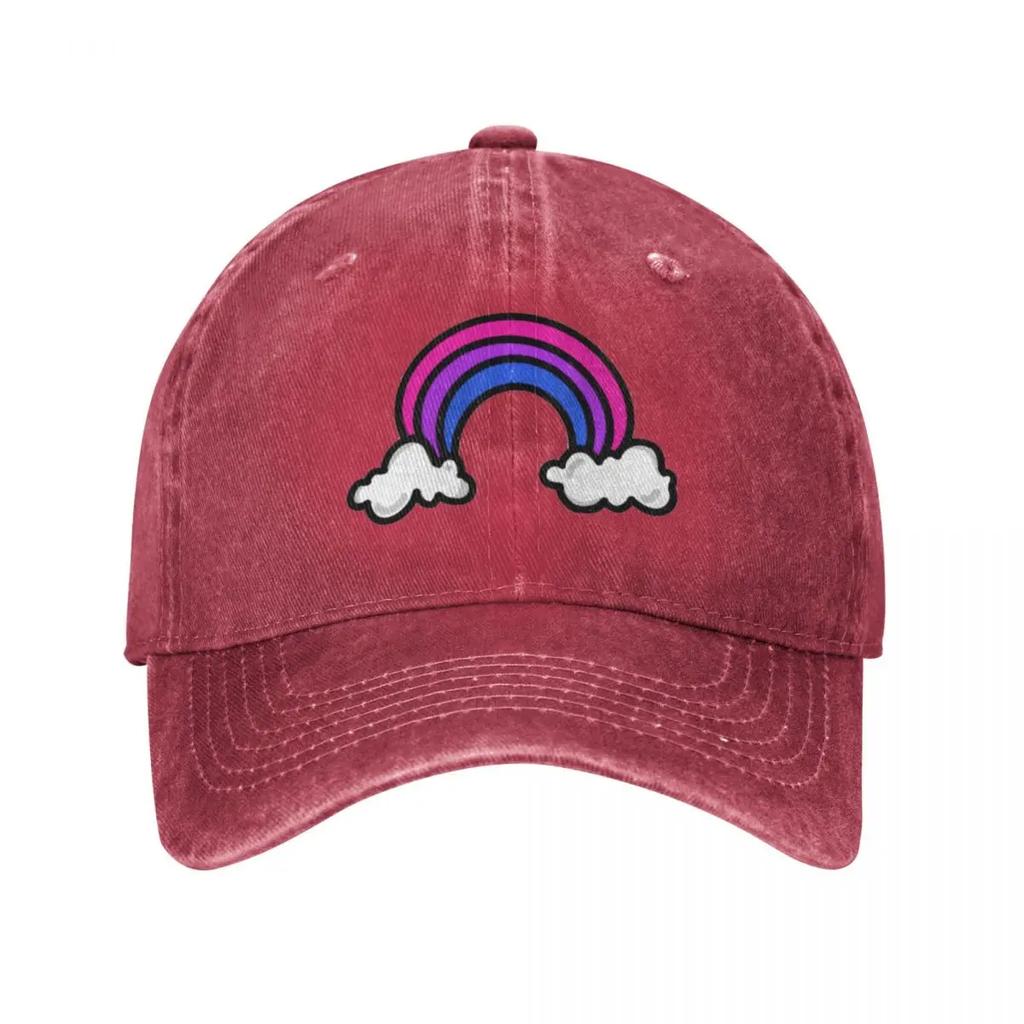 Bisexual Rainbow Baseball Cap Trucker Cap Custom Cap Golf Hat Genuine Hats for Unisex For Women Unisexs