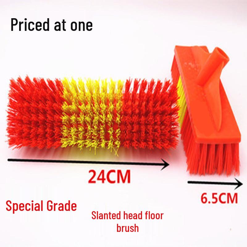 Durable Long-Handle Bathroom Corner Brush with Hard Bristles for Tile and Floor Cleaning