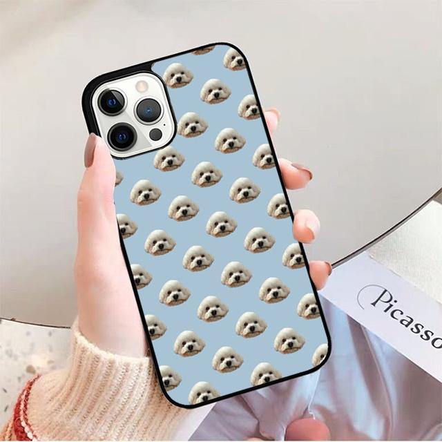 Cute Cartoon Bichon Frise Phone Case for iPhone 17 Air 16 16e 15 Plus for Apple 13 11 12 14 Pro Max Cover coque fundas