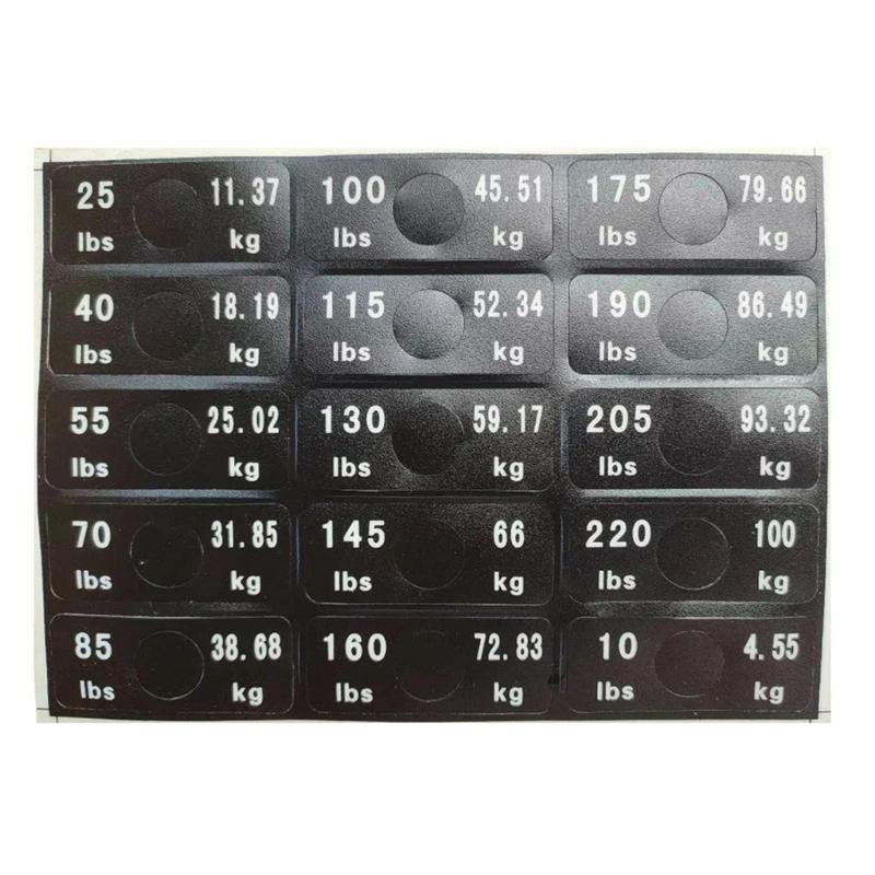 

Weight Labels for Gym Weights Trainer Equipment Water Resistant Removable Weight Sticker for Easy Identification