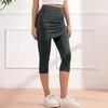 Damskie legginsy treningowe ze spódniczką ze sznurkiem, casualowe letnie z wysokim stanem, miękkie, sportowe spodnie do jogi