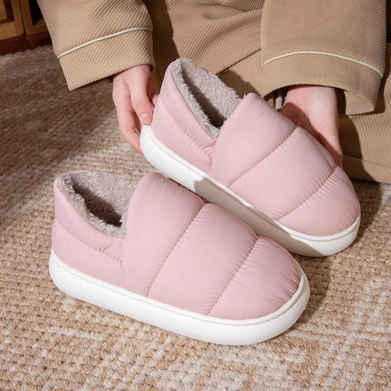 Cotton slippers winter bag and indoor home waterproof and non-slip thick-soled down cotton shoes for winter outer wear