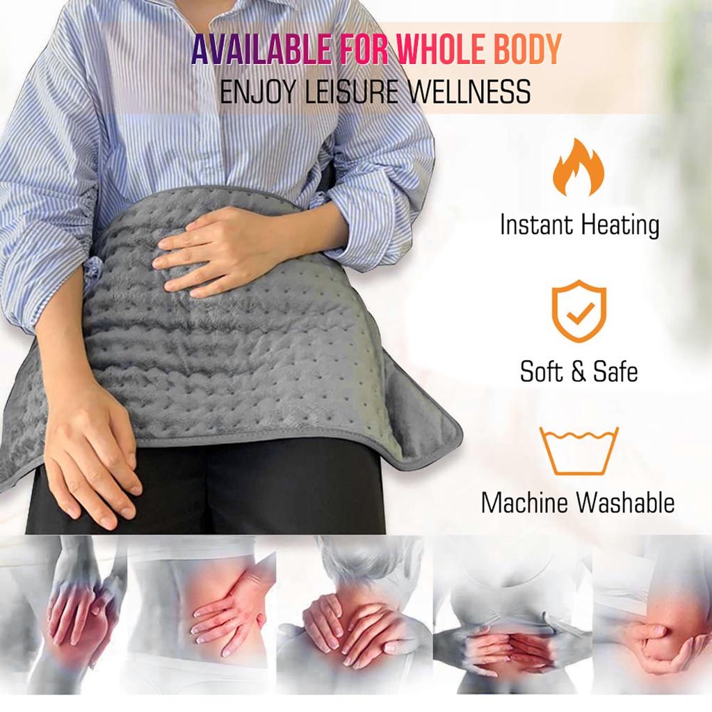 75W 9 Level Microplush Electric Therapy Heating Pad Electric Blanket for Abdomen Waist Back Pain Relief Winter Warmer 60x30cm