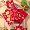 6Pcs Square Rectangle Chinese New Year Red Envelope Shining Lucky Money Bag  2024 Year of Dragon