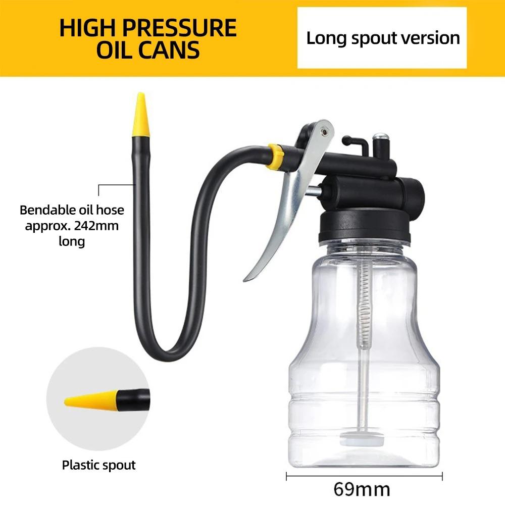 250ml Oiler Grease Guns Equipment High Pressure Pump Oiler Lubrication Oil Can Machine Oil Pot Bottle Extended Hose Hand Tools