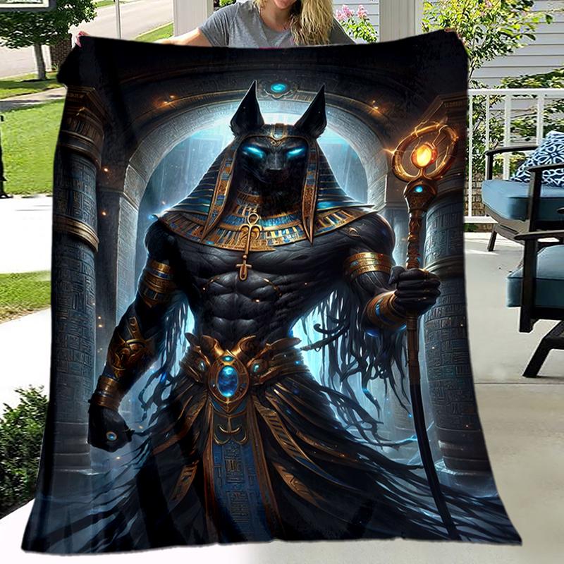 

1PC Ancient Egyptian murals, Vikings, Anubis blanket, all season lightweight home office outdoor nap multifunctional blanket 80cm x 120cm