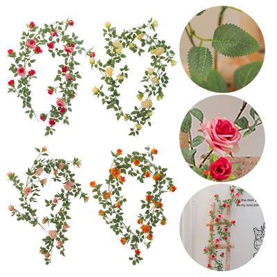 1,8 m Lebensechte Künstliche Rosengirlande Wunderschöne Seidenblumenranke für Hochzeiten Heimdekoration und Partyarrangements