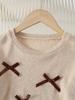 Girls' 2-Piece Set: Korean-Style Sweet Lace-Trimmed Top with Cut-Outs and Ribbon Bow, Paired with Soft, Cozy Casual Pants (Autumn/Winter)