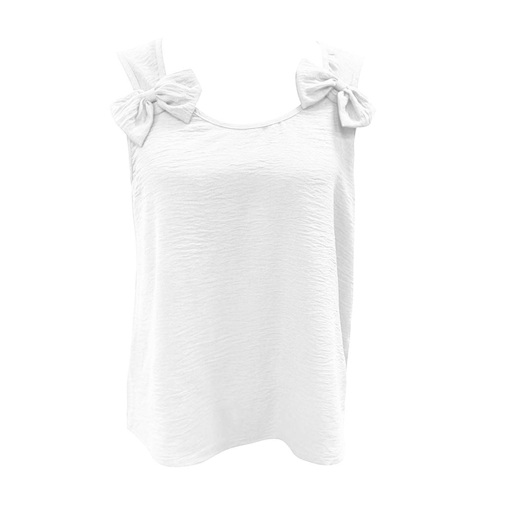 Women's Casual Fashion  Color Cotton Linen Sleeveless Top