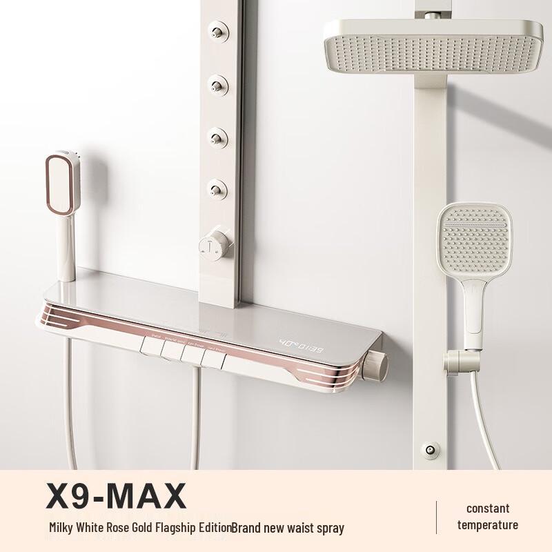 Термостатическая душевая система TLXT с полкой, боковыми форсунками и подсветкой