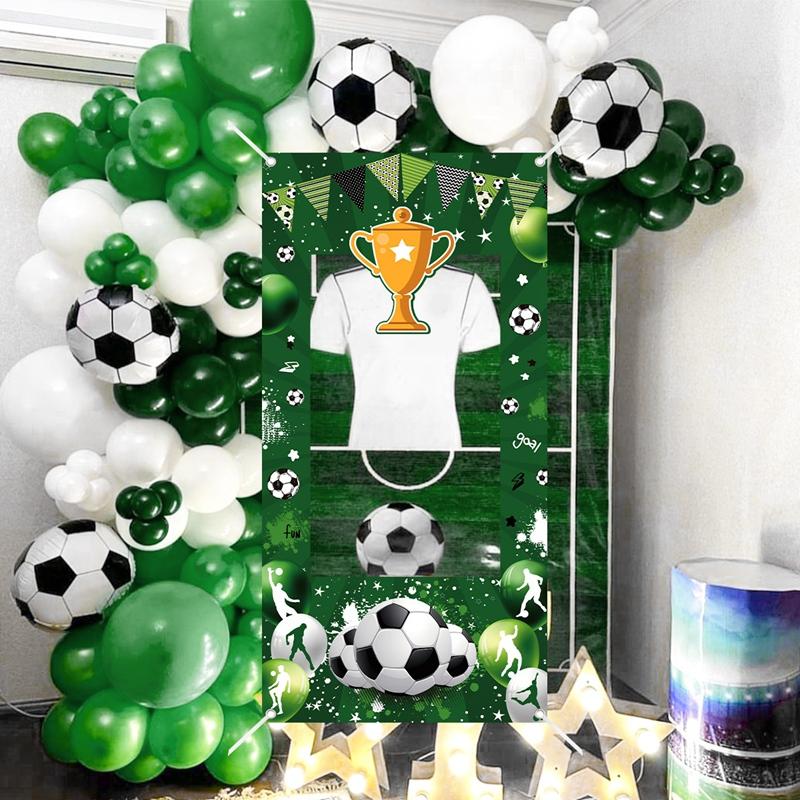 Football Theme Birthday Photo Frame Background Cloth Soccer Sport Birthday Party Decoration Kids Party Supplies Photo Props