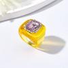 Geometric Finger Ring Resin Square Ring New Rhinestones Ring  Jewelry Accessories