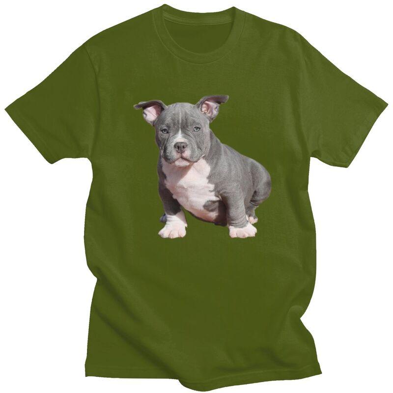Custom American Pit Bull Terrier T Shirt Men Pure Cotton Tshirt Tees Streetwear Tshirts