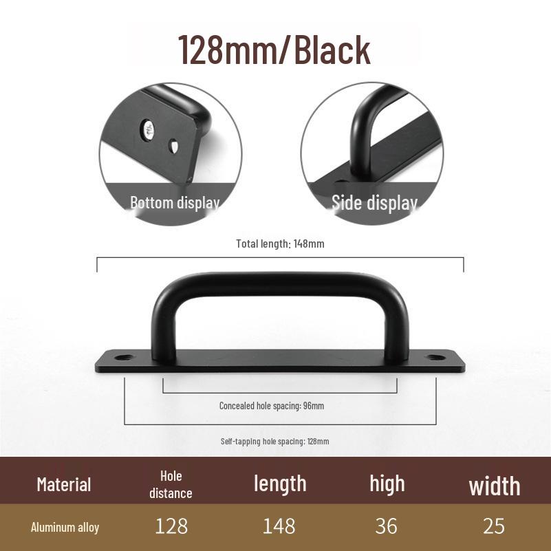 Hole-Free Aluminum Alloy Sliding Door Handle for Cabinets and Drawers