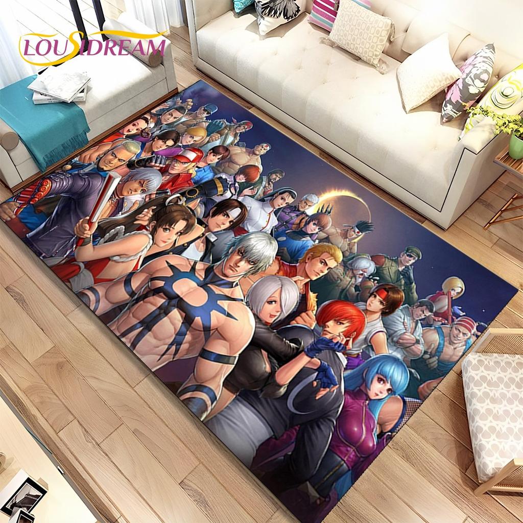 3D King of Fighters Retro Game Gamer Area Rug,Carpet Rug for Home Living Room Bedroom Sofa Doormat Decor,kids Non-slip Floor Mat