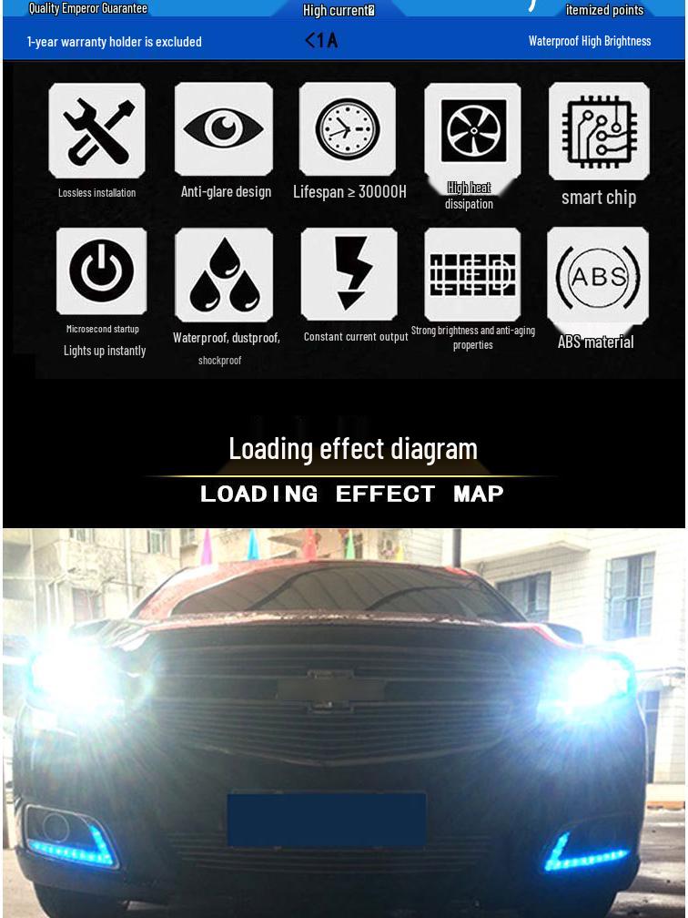 Compatible with 12-15 Malibu models: Daytime Running Lights and LED Fog Lights Conversion Kit.
