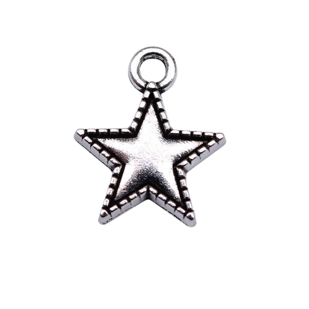 Five-Pointed Star Charms Multi Color Alloy Plain Pendants For Celestial Themed Jewelry