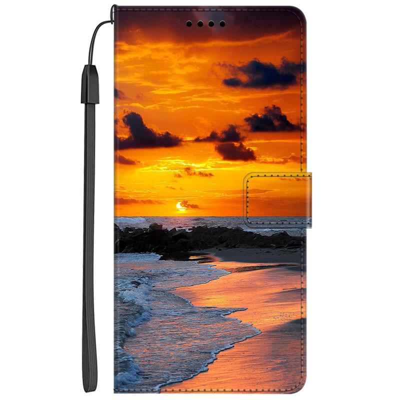 Flip Leather Case For Samsung S24 Ultra 5G Cover Book Wallet Seascape Coque for Samsung Galaxy S23 S22 S21 S20 Ultra S24Ultra