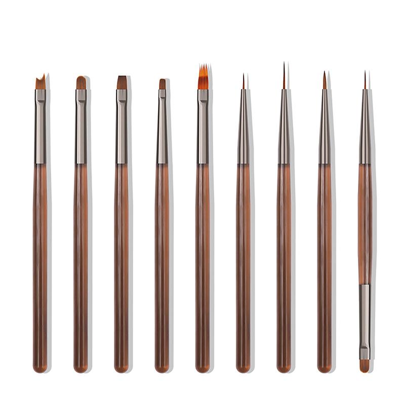 Nail Art Liner Brush Stripe Pattern Painting Brush Acrylic Uv Gel Extension Drawing Carving Pen Diy Manicure Tool Nail Brush