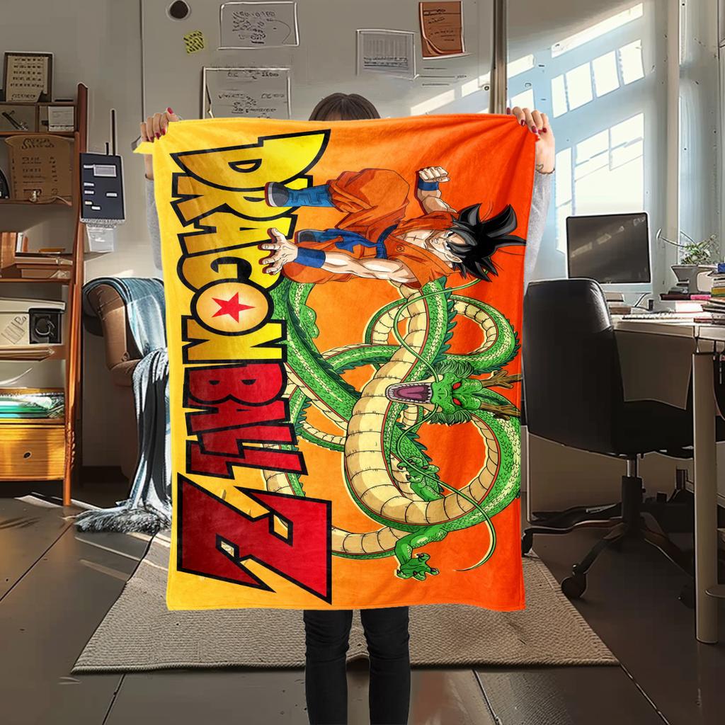1pz Coperta in Flanella con Stampa DRAGON BALL, Alta qualità per Tutte le Stagioni, Arredamento per la Casa, Calore e Comfort, Perfetta per Regali di Natale