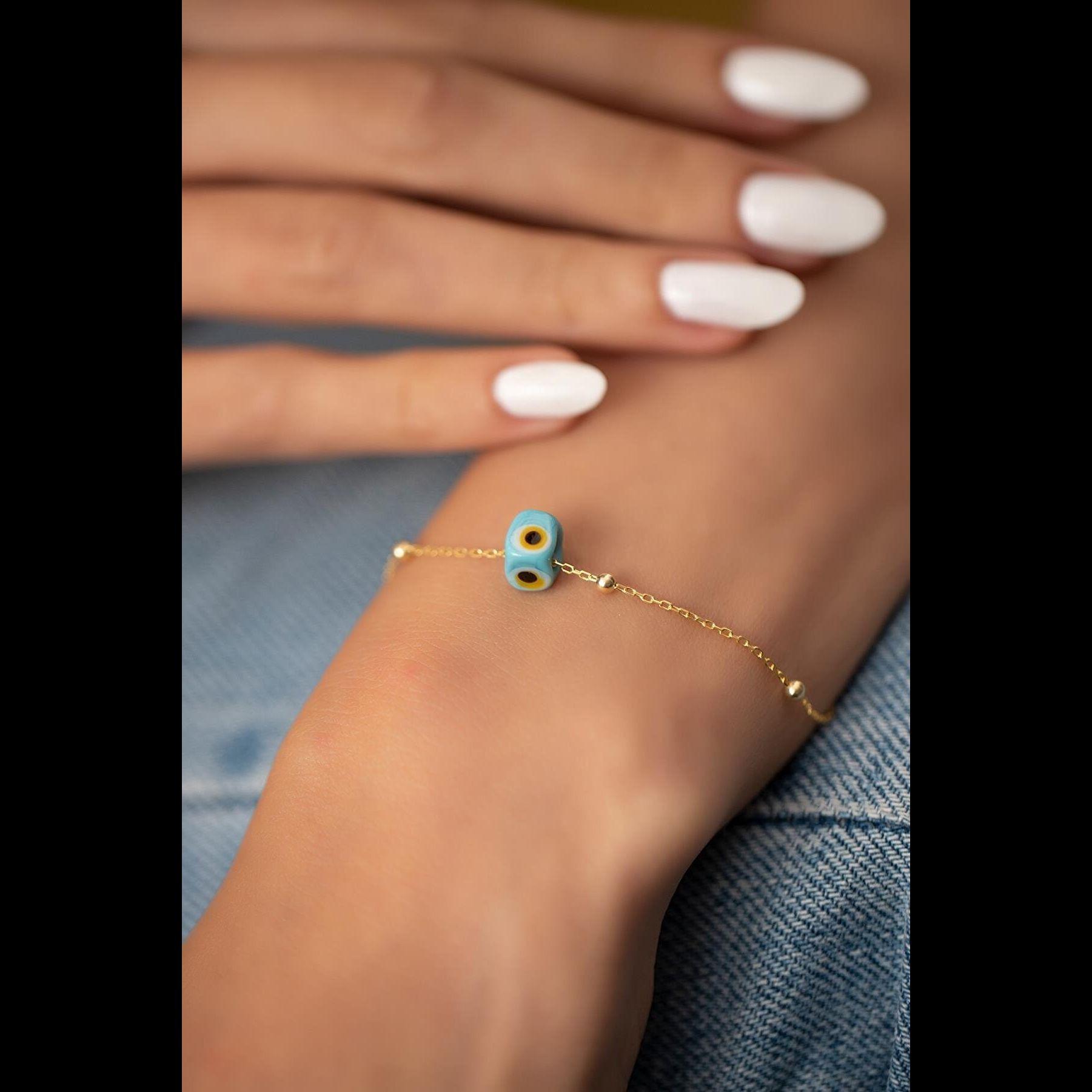 

Массовая модель Blue Charms Позолоченный серебряный браслет