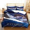 Juego de Ropa de Cama con Diseño del Barco Titanic Océano Impresión 3D Funda Nórdica para Niños Funda de Almohada Dormitorio Niños Niñas Doble Queen King Juego de Cama