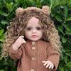 55cm Braune Locken Reborn Mädchenpuppe - DIY Frisur & Verkleidungsspielzeug