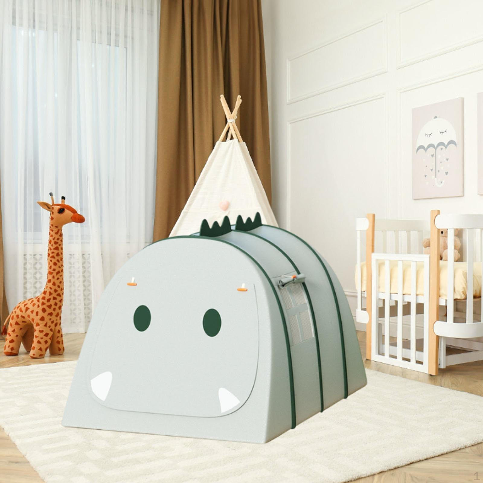 

Детская игровая палатка с игровым домиком для улицы, подарочная сумка для транспортировки окон для девочек Green 132x102x82cm