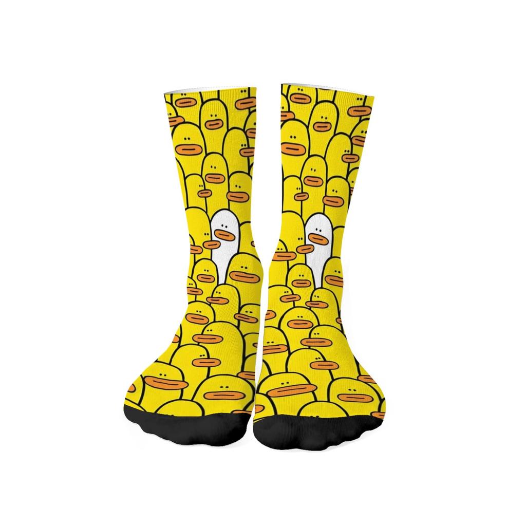 Unisex Happy Socks Cartoon Abstract Cute Duck Print Soft Comfort Socks Harajuku Hip Hop Trend Socks Accessories Novelty Fun Gift