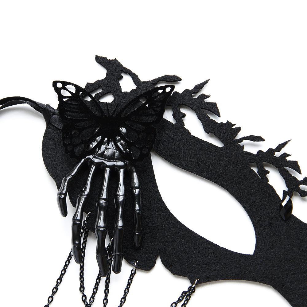 Halloween Sexy Black Tassels Half Face Mask Props Lady Masquerade Party Dance Costume Hollow Sexy Eye Mask
