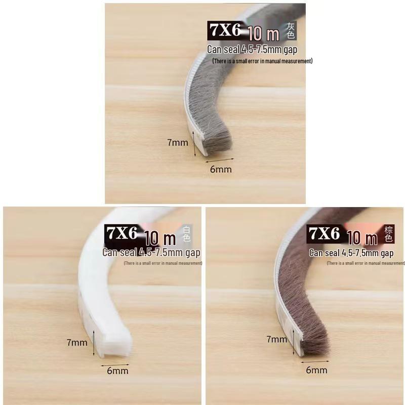 Self-Adhesive Soundproof and Windproof Seal Brush Strip for Sliding Windows and Doors