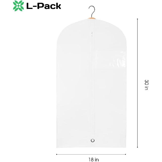 Kids Garment Bag, 30inch x 18inch White Breathable Clothes Cover for Baby Toddler and Child Garment Bag for Kids suit, Kids Garment Bags For Travel